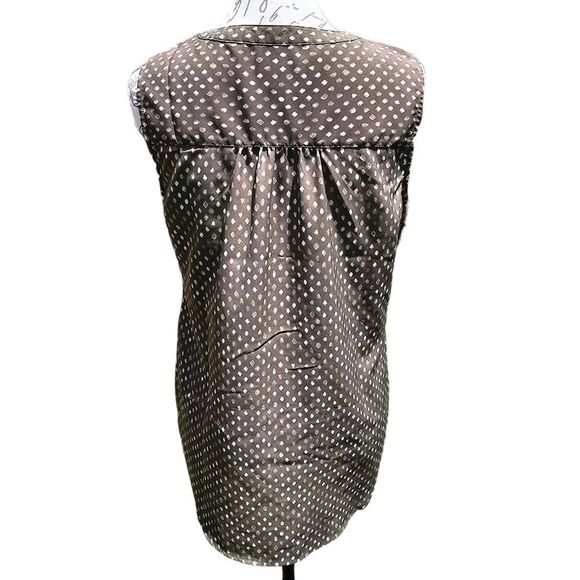 Croft & Barrow -1517 Olive White Speckled Split V-Neck Chest Pockets Blouse S - Picture 2 of 7